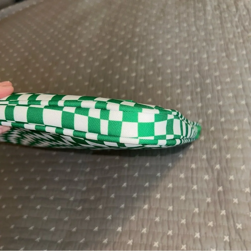 Calpak Green and White Checkered Laptop Sleeve - Like New!
